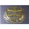 Image 4 : Amber Depression Glass "Madrid" Pattern Divided Plate - 10.5" Diameter