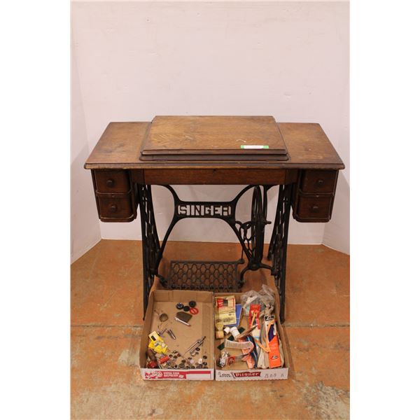 * Antique Sewing Machine (Machine is NOT Included) - Sewing Nic Nacs Included - 36" x 30" x 13"