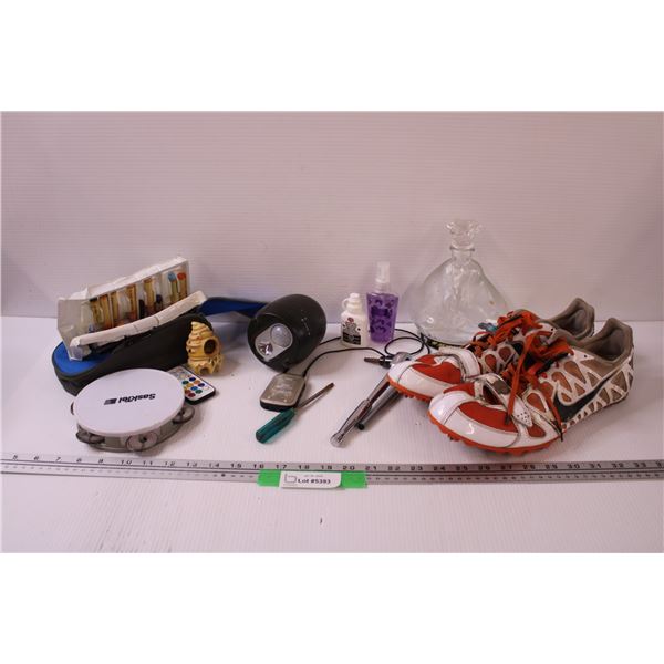 Nike Soccer Cleats (Size 13), Oil Pastels, Bicycle Light, Ratchet, Misc