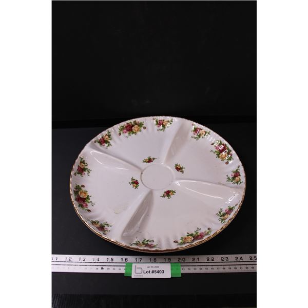 Royal Albert "Old Country Roses" Pattern Divided Platter Dish - 15" Diameter