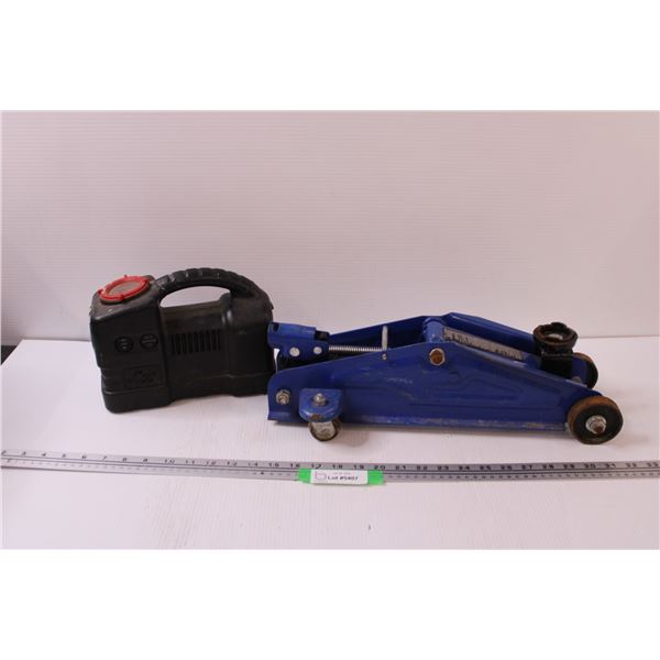 Rolling Jack (Missing Handle, As Is) & CH Roadside Light w/Compressor (As Is)