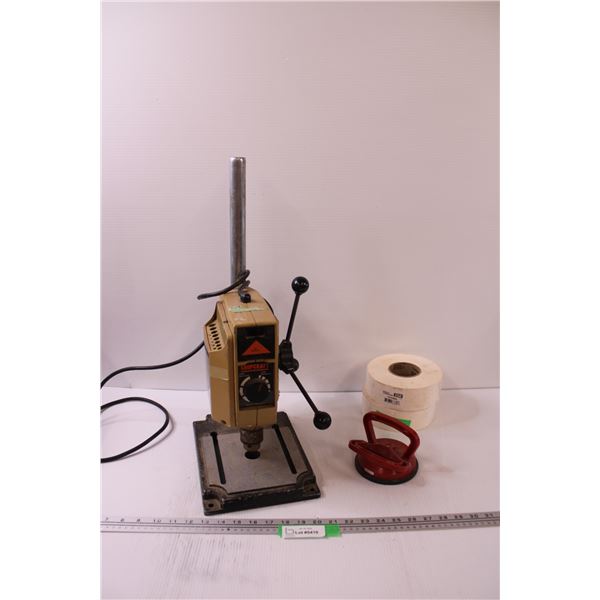 Shopcraft 1/2" Drill Press - As Is & (2) Drywall Tape Rolls & Mastercraft Dent Puller/Glass Installa