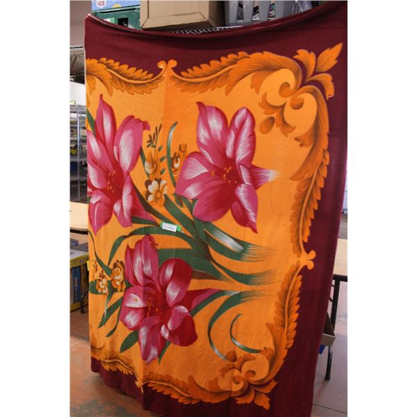 Prairie Lily Blanket - Has Some Wear, As Pictured - Approx 75" x 62"