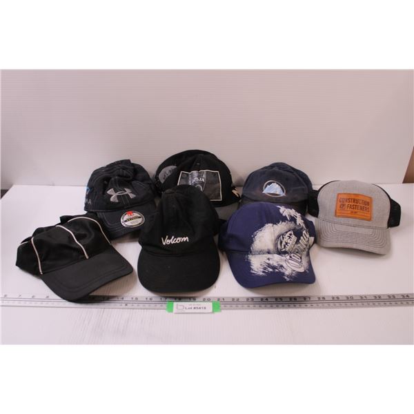 (7) Baseball Hats: Under Armour, Corona, Ouija, Fasteners, Misc