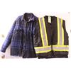 Image 1 : High Vis Work Vest - Size XL & Plaid Work Jacket - Size Large