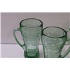 Image 2 : (4) Coca Cola Green Glass Handled Glasses