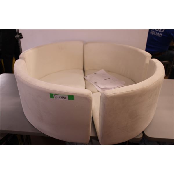 * (4) White Upholstered Chair Seats for Round Table (No Chair Base/Legs) - Each Chair Seat Measures: