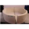 Image 1 : * (4) White Upholstered Chair Seats for Round Table (No Chair Base/Legs) - Each Chair Seat Measures: