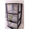 Image 3 : Three Drawer Plastic Organizer - 12"x 13.25" x 24.5"