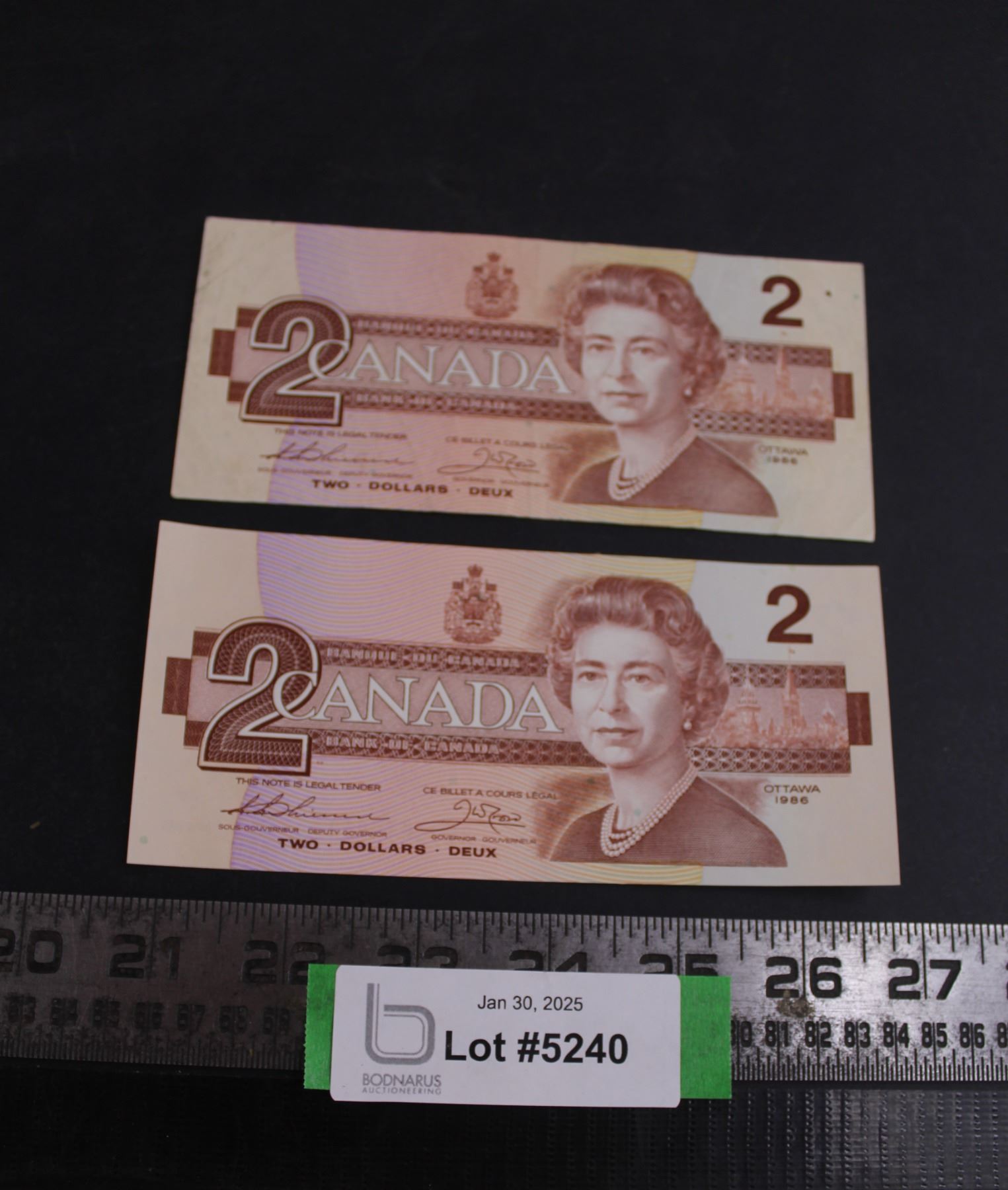 (2) Canadian $2 Bills - Bodnarus Auctioneering