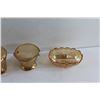 Image 5 : Flora Gold Depression Glass Cream & Sugar Set and Candy Dish