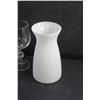 Image 6 : Frosted White Vase, Crystal Goblets and Dish