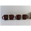 Image 8 : (4) Wooden Barrel Mugs and Choicest Tea Tin Box - Empty