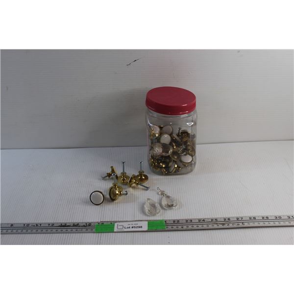 Crystal Drop Chandlier Pieces and Brass Drawer Handles