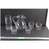 Image 1 : (4) Glass Goblets, Water Pitcher and Vase