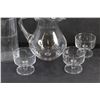 Image 3 : (4) Glass Goblets, Water Pitcher and Vase