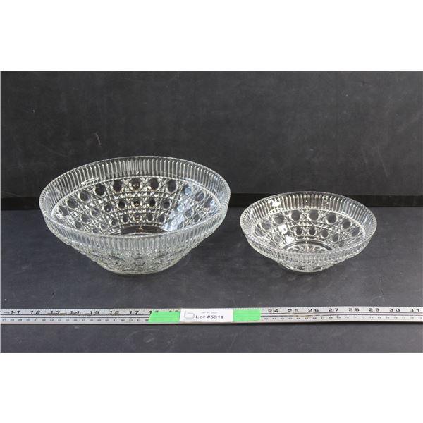 (2) Federal Clear Glass Windsor Style Bowls