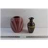Image 1 : Midnight Brass/Silver Vase and Pink Ceramic Vase