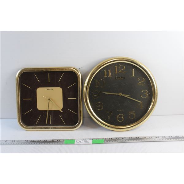 Brass Citizen and Cardinal Wall Clocks - As Is