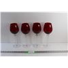 Image 1 : (4) Ruby Red Wine Glasses/Goblets