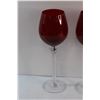 Image 2 : (4) Ruby Red Wine Glasses/Goblets