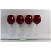 Image 1 : (4) Ruby Red Wine Glasses/Goblets