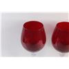 Image 4 : (4) Ruby Red Wine Glasses/Goblets