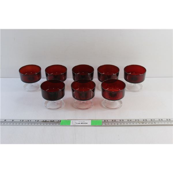 (8) Garnet Luminarc Goblets