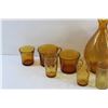 Image 3 : Amber Glass Cups, Mugs, Pitcher and Purple Glass Vase
