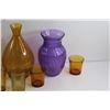 Image 4 : Amber Glass Cups, Mugs, Pitcher and Purple Glass Vase