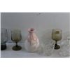 Image 4 : Pink Drip Glazed Vase, Smokey Beer Glasses, Goblets and Cream & Sugar Set