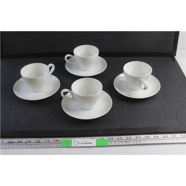 (4) Mikasa Fine China Ceramic Tea Cups and Saucers