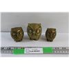 Image 1 : (3) Brass Owl Decor