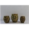 Image 2 : (3) Brass Owl Decor