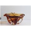Image 5 : Amber Art Glass Bowl, Ceramic Ashtray and Desk Lighter