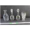 Image 1 : (3) Glass Liquor Decanters and Glass Goblet