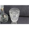 Image 5 : (3) Glass Liquor Decanters and Glass Goblet