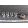 Image 1 : (4) Glass Cocktail Glasses and Candle Holder Cup