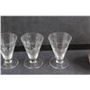 Image 3 : (4) Glass Cocktail Glasses and Candle Holder Cup