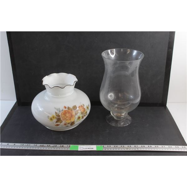 Glass Lamp Shade and Glass Jar