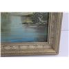 Image 2 : Framed Lake House Art Oil Painting 21'' x 17''