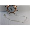 Image 3 : Sailboat Wheel Electric Wall Clock - As Is
