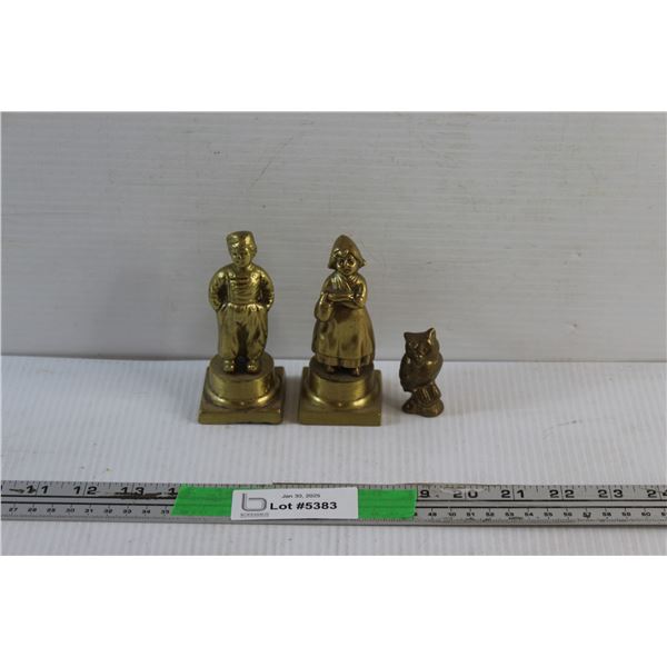 (3) Brass Statues