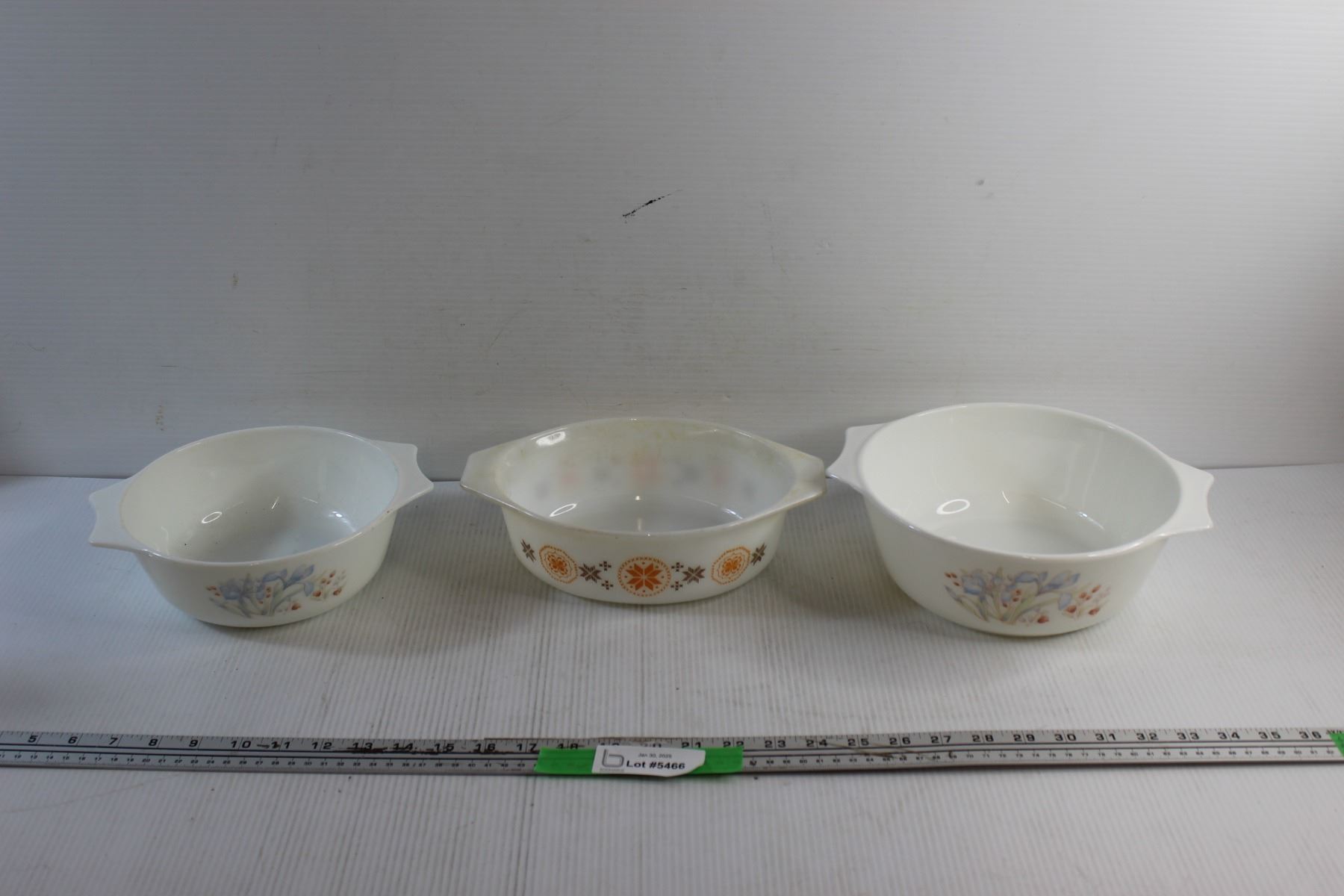 (3) Pyrex Bowls: Town & Country, Blue Iris Patterns - Bodnarus ...