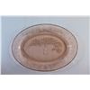 Image 4 : Federal Pink Cabbage Rose Glass Oval Platter - 12 1/2''