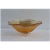 Image 3 : Jeannette Carvival Glass Iridescent Footed Depression Glass Candy Bowl - 6''