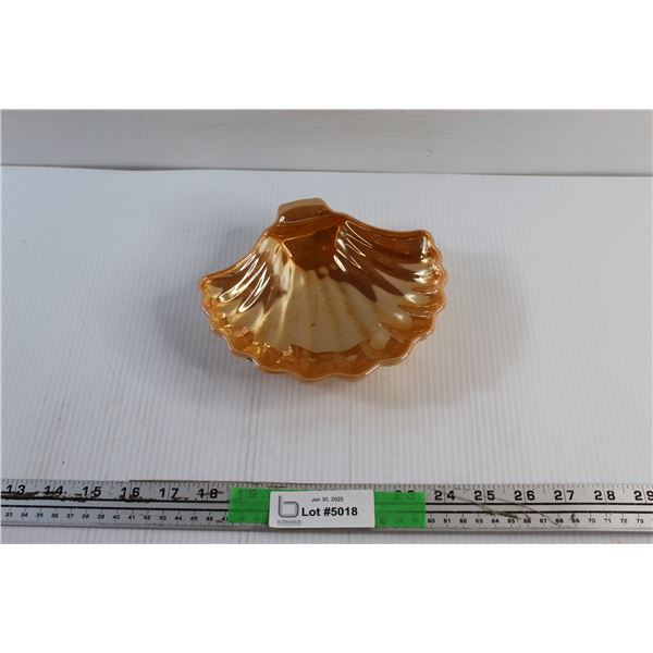 Peach Lustre Carnival Glass Candy Shell Dish