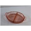 Image 2 : Floral Poinsettia Pink Glass Divided Tray