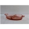 Image 3 : Floral Poinsettia Pink Glass Divided Tray