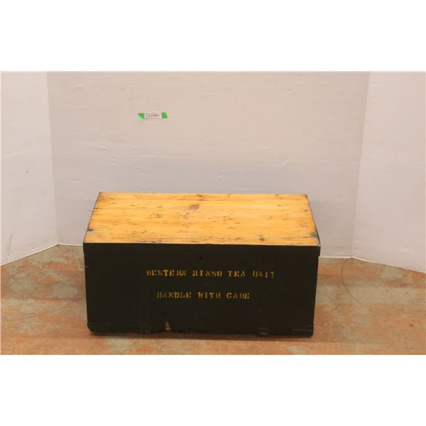 *Wooden Metal Storage Chest 30'' x 17'' x 13 1/4''